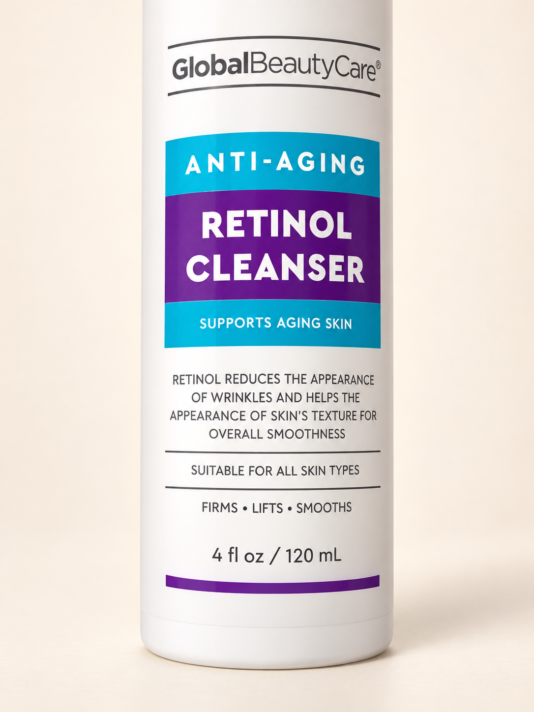 Global Beauty Care Retinol Cleanser, 4 fl oz / 120 mL