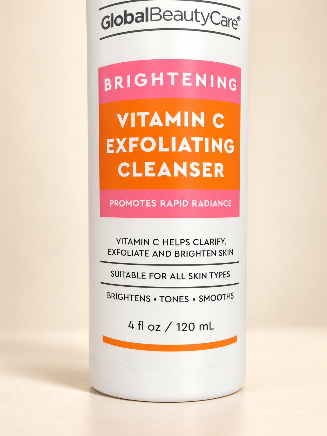 Global Beauty Care Vitamin C Exfoliating Cleanser, 4 fl oz / 120 mL